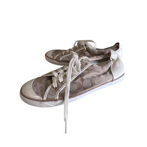 Coach tan logo sneakers size 8.5 B
